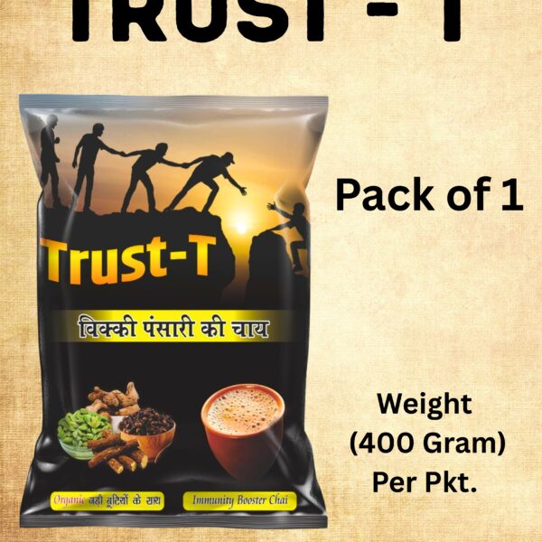 trust t tea | jadibutti mix chai patti blend with natural ayurvedic ingredients by vicky pansari ( pack of 1 )